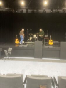 This is a picture of the stage at the deCoste Cultural Centre from the audience's perspective.